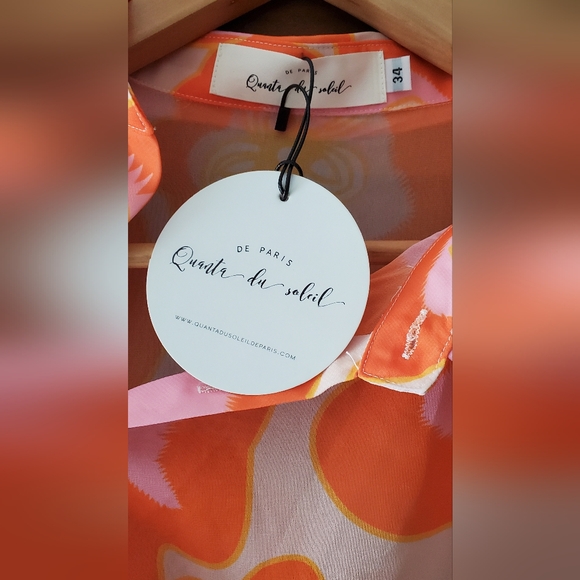 NWTO Quanta du Soleil Jacqueline Shirt Dress Sheer Pattern Asymmetrical - Small - Picture 5 of 11